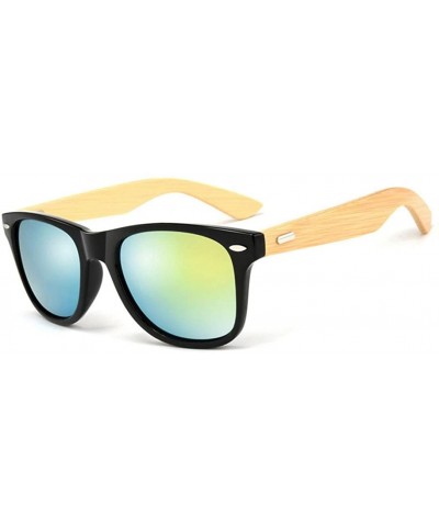 2018 Bamboo Sunglasses Wooden Wood Retro Vintage Summer Glasses for Men Women - D - CH18EM5O20S $4.60 Goggle