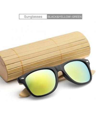 2018 Bamboo Sunglasses Wooden Wood Retro Vintage Summer Glasses for Men Women - D - CH18EM5O20S $4.60 Goggle