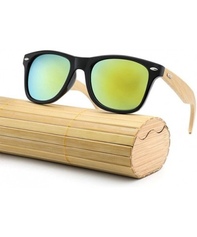 2018 Bamboo Sunglasses Wooden Wood Retro Vintage Summer Glasses for Men Women - D - CH18EM5O20S $4.60 Goggle