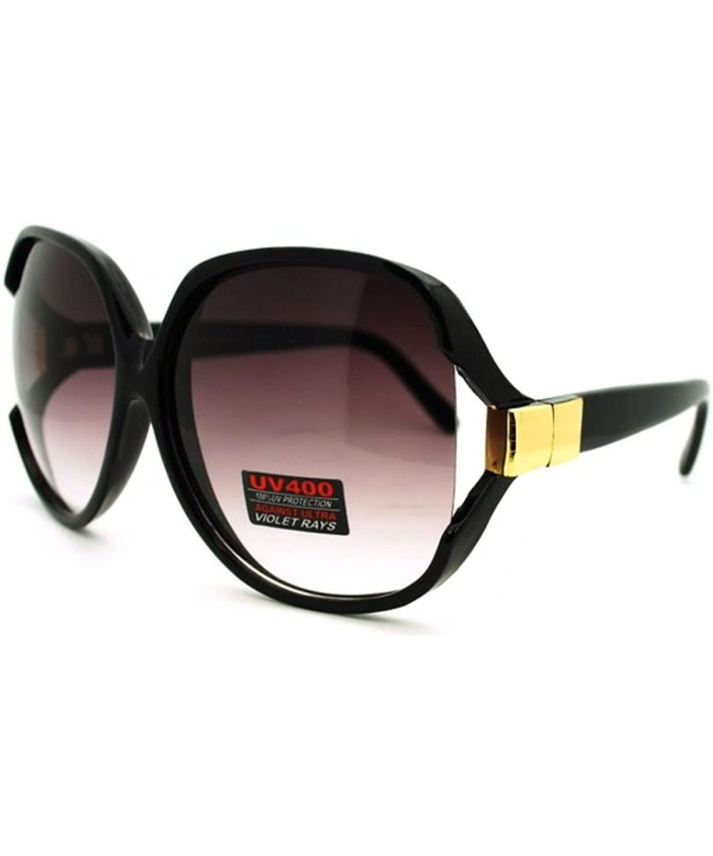 Super Oversized Large Huge Round Square Butterfly Designer Women Sunglasses - Black - CU12CH0U9JJ $7.65 Butterfly