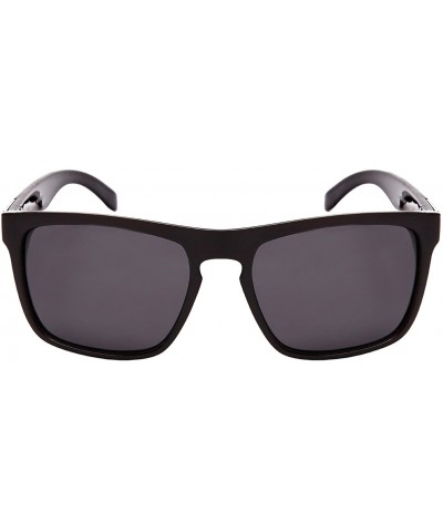 Two Tone Square Plastic Sunglasses w/Polarized Lens 540825TT-P - Clear Grey+matte Black - C9182LI7DML $9.36 Square