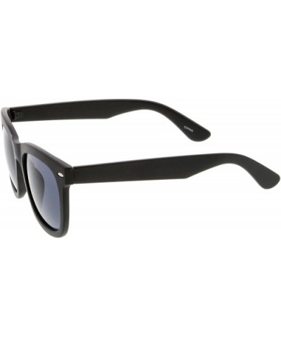 Classic Metal Rivet Thick Arms Square Lens Horn Rimmed Sunglasses 55mm - Matte Black / Smoke - CD182GHUTH5 $6.45 Wayfarer