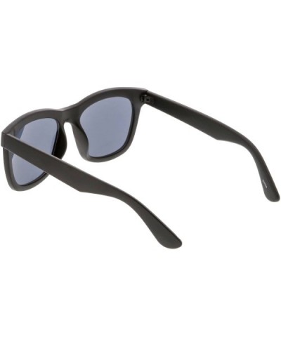 Classic Metal Rivet Thick Arms Square Lens Horn Rimmed Sunglasses 55mm - Matte Black / Smoke - CD182GHUTH5 $6.45 Wayfarer