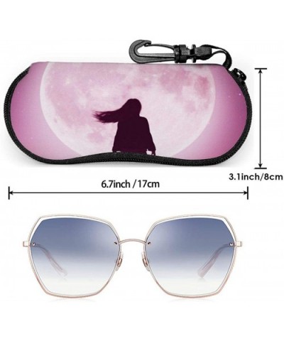 Sunglasses Case Cute Funny Girl With Cat Light Neoprene Zipper Eyeglass Case for Women Men Travel - 3d Pattern 1 - CM199AOKC7...