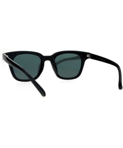 Small Snug Flat Color Mirror Retro Horned Rim Sunglasses - Shiny Black Purple - CP12O4NQXPF $9.40 Wayfarer