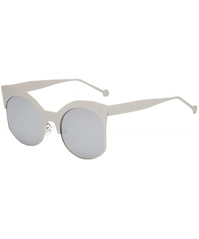 Womens Irregular Round Shape Rapper Sunglasses Vintage Retro Large Frame Fashion Eyewear Unisex - E - CQ18TLY2W8R $5.83 Round