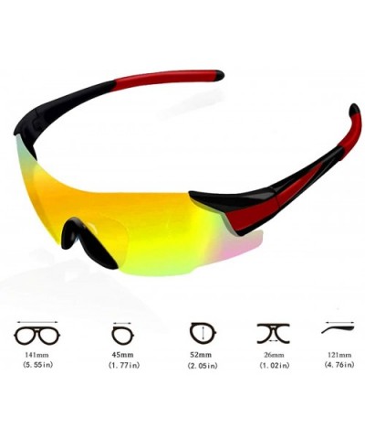 Polarized Sports Sunglasses UV 400 Protection for Men Women Sunglasses - Red Temple/Yellow Lens - CU190TL3Q3Y $8.87 Sport