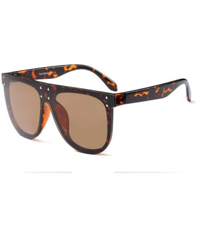 Women Vintage Oversized Sunglasses UV400 Female Square Eyewear B2285 - Leopard - CL18TKGLSC4 $8.01 Oversized