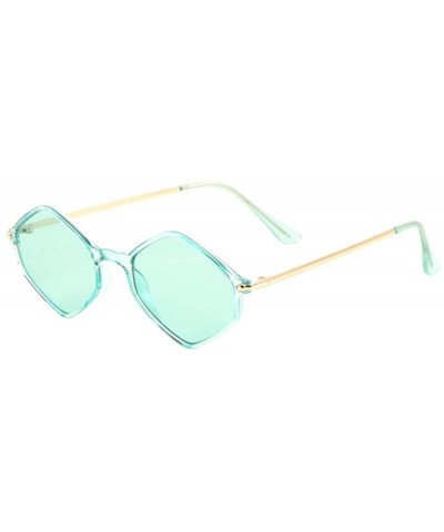 Geometric Diamond Shape Crystal Color Sunglasses - Green - CY197WOYI2W $12.11 Butterfly