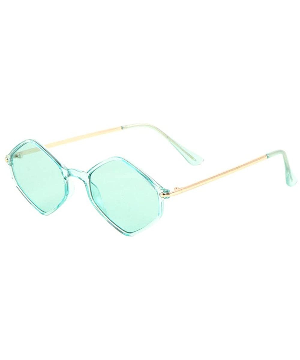 Geometric Diamond Shape Crystal Color Sunglasses - Green - CY197WOYI2W $12.11 Butterfly