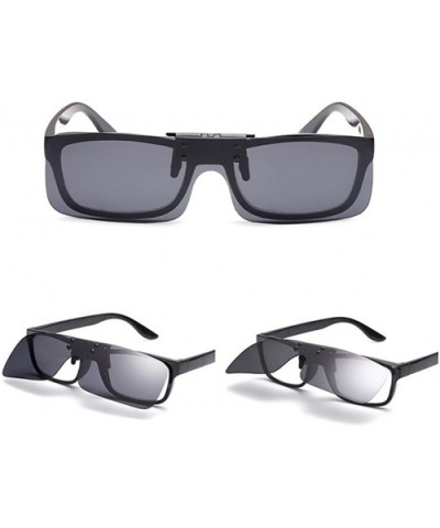 Unisex Polarized Clip On Sunglasses Men One Piece Lens Sun Glasses Clip - Blue Mirror - CB18E9NQ3D4 $5.93 Rectangular