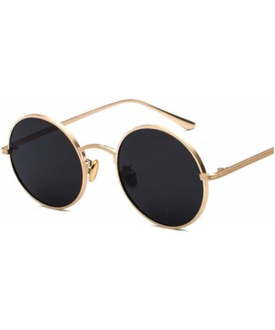 Women Retro Classic Punk Sunglasses Fashion Personality Men Vintage Metal Frame Mirrors Round Sun Glasses - 2 - CT198ZMZELE $...