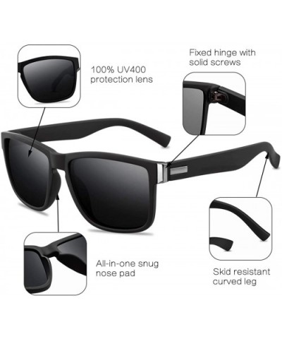 Vintage polarized sunglasses Protection Sunglasses - Black - C0194ONO9OW $6.66 Sport