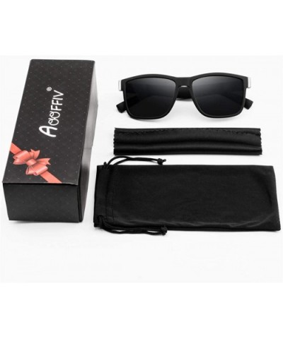 Vintage polarized sunglasses Protection Sunglasses - Black - C0194ONO9OW $6.66 Sport