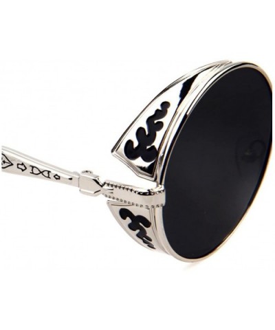 Gothic Steampunk Retro UV Sunglasses - C6124EUE7DT $10.84 Round