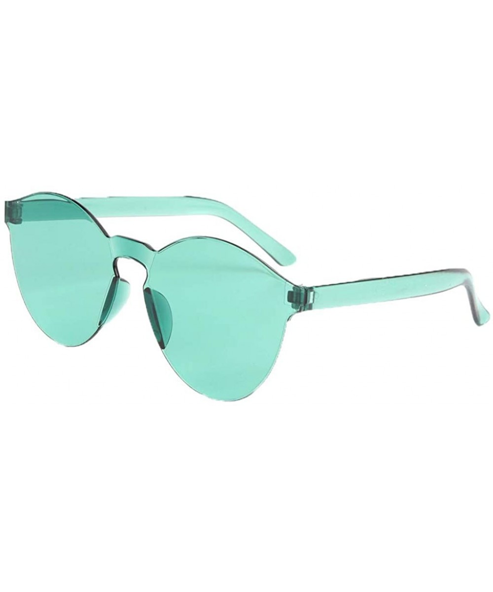 Sunglasses Frameless Transparent Candy Color Couple Glasses Colorful Multi-Color Fashion Personality - Green - C518SQ25AWZ $6...