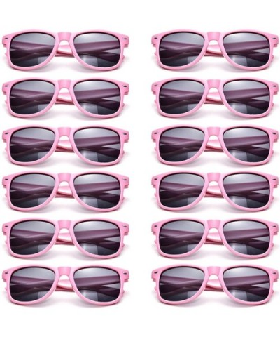 Bulk 12 Pack Neon Retro Sunglasses Unisex Adult Kids Party Favors Decor Glasses - Kids Pink - C618R75WYTS $10.12 Sport