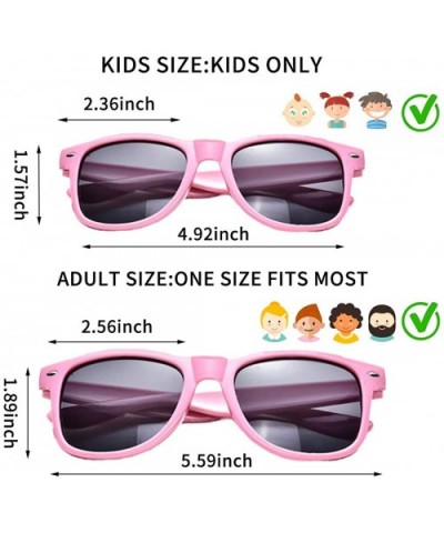 Bulk 12 Pack Neon Retro Sunglasses Unisex Adult Kids Party Favors Decor Glasses - Kids Pink - C618R75WYTS $10.12 Sport