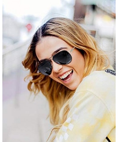 Classic Aviator Design Inspired Fashion Sunglasses for Women - White + Brown - CE18I5A28W0 $7.64 Aviator