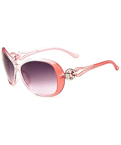 Women Fashion Oval Shape UV400 Framed Sunglasses Sunglasses - Pink - CA196SQR73G $16.37 Oval