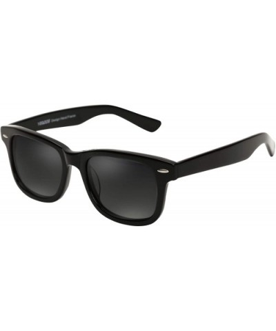 Vintage Square Sunglasses for Men Women Polarized UV Protection Acetate Frame Sunglass - Black - C718M0UDW34 $17.73 Rectangular