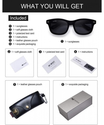 Vintage Square Sunglasses for Men Women Polarized UV Protection Acetate Frame Sunglass - Black - C718M0UDW34 $17.73 Rectangular