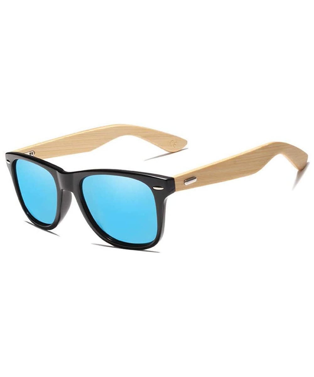 Bamboo Sunglasses Men and Women All in Sun Glasses Polarized Vintage Travel Eyewear Lenses - Blue bamboo - CH194O7RYWI $25.18...
