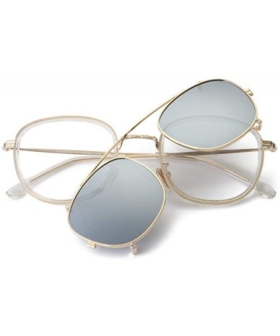 Sunglasses square sunglasses multi purpose equipped - Gold Frame Dark Green - C818X9IWLY3 $53.85 Square