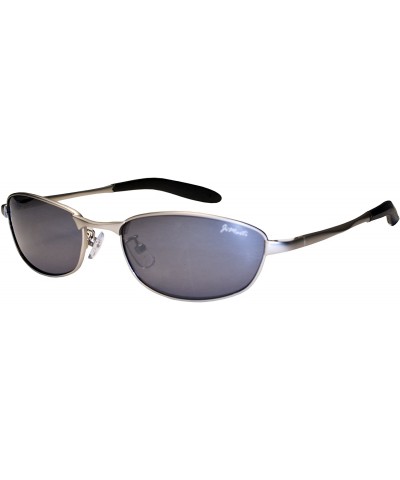 JMAV6 Aviator Sunglasses Spring Hinges - Silver & Smoke - CF115J3X88L $15.86 Aviator