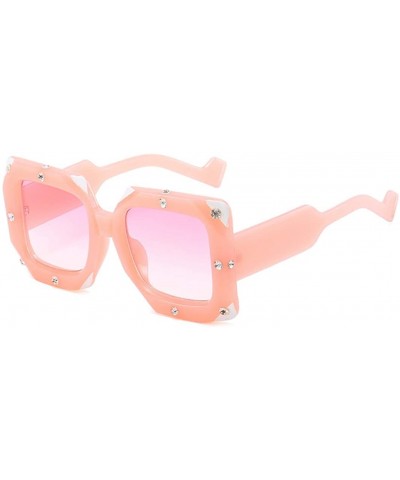 Oversize Square Sunglasses Women Rhinestone Luxury Brand Designer Sun Glasses Mirror Coating Women Shades - CP18REN5L06 $30.9...