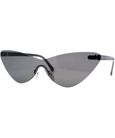 Rimless Cateye Sunglasses Womens Thin Monoblock Translucent Frame UV400 - Black - C118DKYC55W $10.14 Rimless