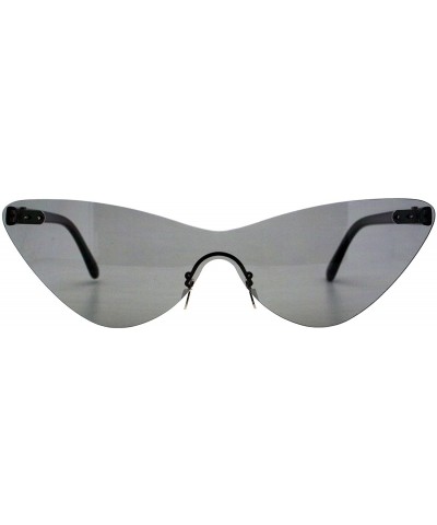 Rimless Cateye Sunglasses Womens Thin Monoblock Translucent Frame UV400 - Black - C118DKYC55W $10.14 Rimless