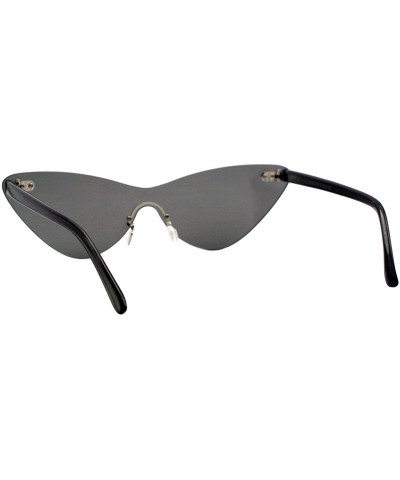 Rimless Cateye Sunglasses Womens Thin Monoblock Translucent Frame UV400 - Black - C118DKYC55W $10.14 Rimless