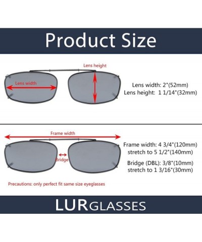 Metal Frame Rim Polarized Lens Clip On Sunglasses 55mm Wide x 36mm Height Millimeters - C62-g15 - C118ITRDS93 $13.00 Round