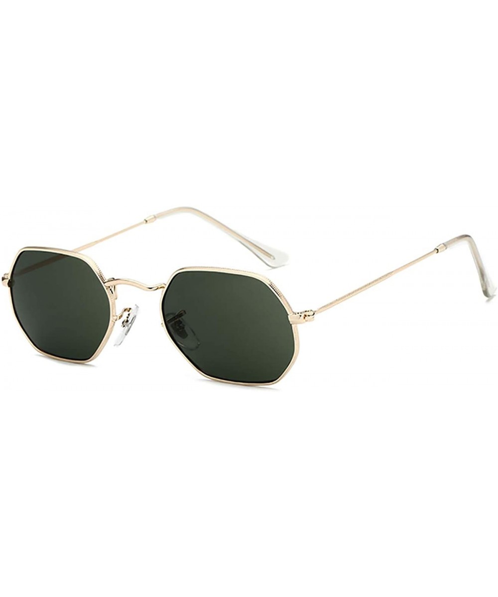 Steampunk Polarized Sunglasses for Men Women with Metal Polygon Vintage Frame Sun Glasses 8049 - Green Lens - C2194AOW2DL $4....