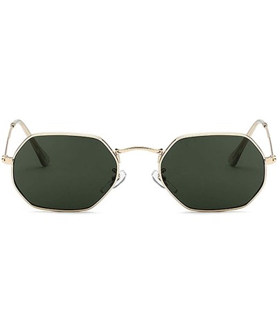 Steampunk Polarized Sunglasses for Men Women with Metal Polygon Vintage Frame Sun Glasses 8049 - Green Lens - C2194AOW2DL $4....