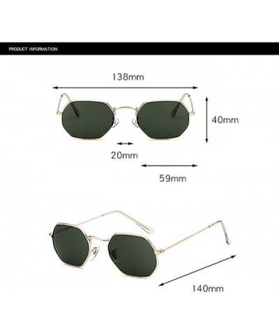 Steampunk Polarized Sunglasses for Men Women with Metal Polygon Vintage Frame Sun Glasses 8049 - Green Lens - C2194AOW2DL $4....