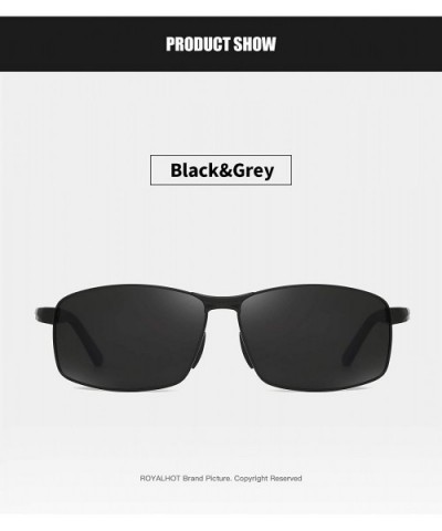 Polarized Sunglasses for Men Classic Rectangular Lens Alloy Frame for Driving Fishing Golf UV400 Protection - C118A0SD7EZ $11...