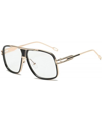 Women Men Fashion Quadrate Metal Frame Brand Classic Sunglasses - F - CZ18TOU8A4M $6.15 Square
