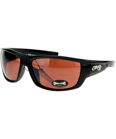 Mens Skater Motorcross Warp Biker Rectangular Sport Plastic Sunglasses - Black Brown - CP11VP7TDVL $7.16 Rectangular