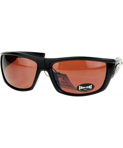 Mens Skater Motorcross Warp Biker Rectangular Sport Plastic Sunglasses - Black Brown - CP11VP7TDVL $7.16 Rectangular