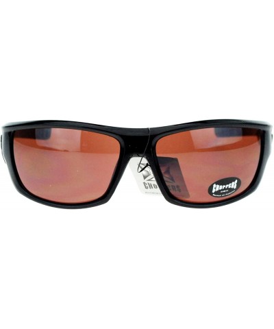 Mens Skater Motorcross Warp Biker Rectangular Sport Plastic Sunglasses - Black Brown - CP11VP7TDVL $7.16 Rectangular