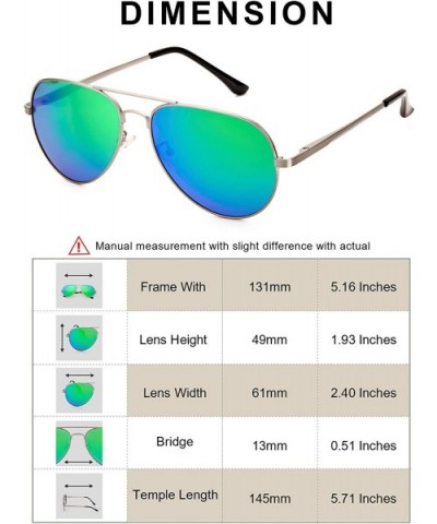 Aviator Sunglasses for Women Polarized Mirrored - Large Metal Frame - UV 400 Protection - C718UWXEXWK $14.33 Aviator