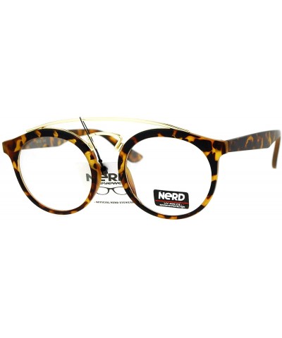 Womens Clear Lens Glasses Round Metal Top Bridge Retro Fashion Eyeglasses - Tortoise Gold - C7186KRKIK7 $5.88 Round