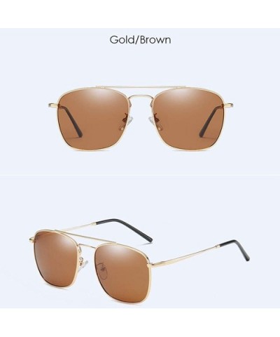 Men's Polarized Sunglasses Classic Antiglare Polarized Square Driving Sunglasses - E - CZ18QO3XOTT $26.88 Square