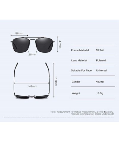 Men's Polarized Sunglasses Classic Antiglare Polarized Square Driving Sunglasses - E - CZ18QO3XOTT $26.88 Square