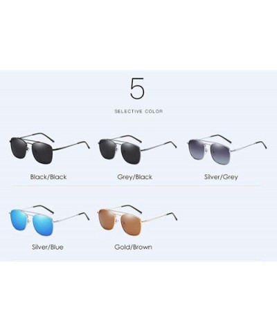 Men's Polarized Sunglasses Classic Antiglare Polarized Square Driving Sunglasses - E - CZ18QO3XOTT $26.88 Square