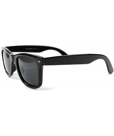 Vintage Retro Fashion Mens Womens Classic Polarized Horn Rimmed Sunglasses - Black - CX189AN0M4T $11.89 Wayfarer