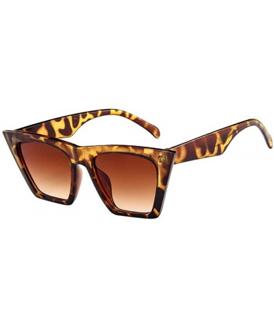 Fashion Women Men Summer Oversized Sunglasses Vintage Cateye UV400 Sun Glasses - Brown - CO18T89WZWG $6.76 Oversized