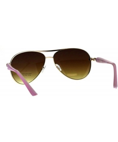 Womens Aviator Sunglasses Snake Temple Designer Fashion UV 400 - Gold Pink - CQ18KAG2NQU $7.42 Aviator